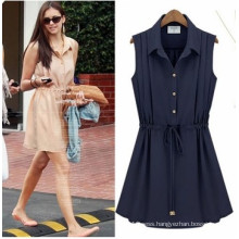 Summer Fashion Sleeveless Pleated Dress (FS5827)